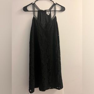 Black lace swing dress